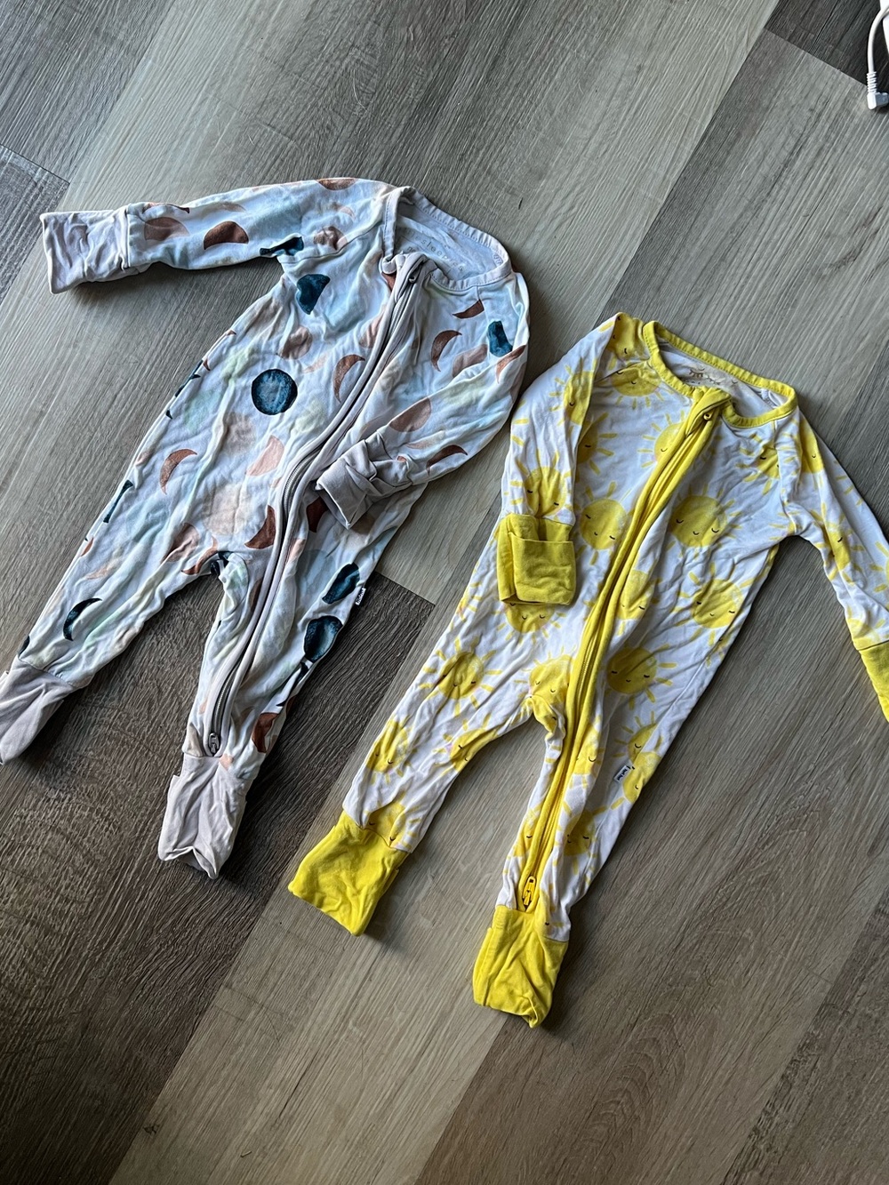 2 Little Sleepies Newborn Zippy Pajamas Sunshine and Moons